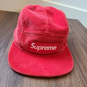 Supreme Red Corduroy Camp Cap